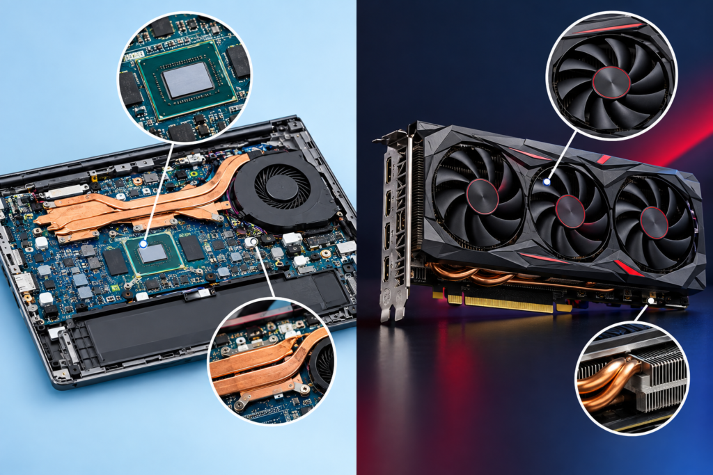 laptop gpu vs desktop gpu comparison layout