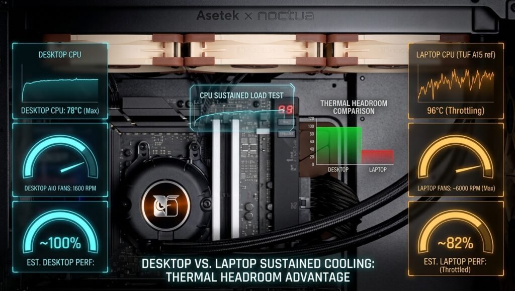 gaming laptop vs desktop cooling performance comparison