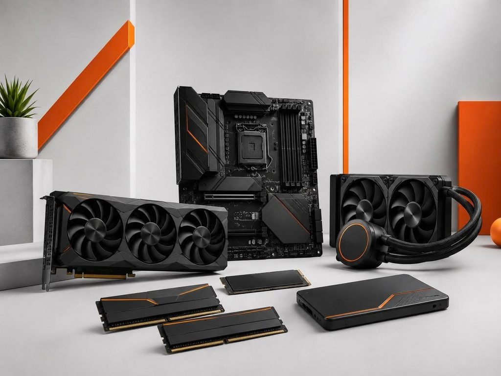 Best time to buy PC components: gaming PC parts arranged for a seasonal buying calendar
