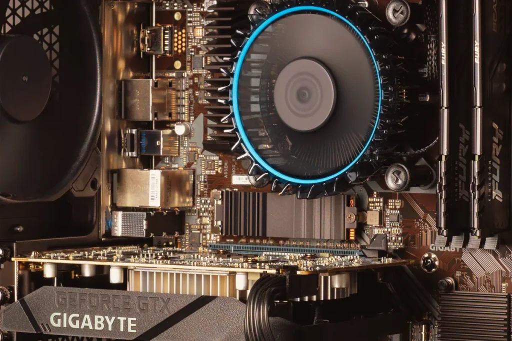 Graphics card and processor installed in a budget gaming PC